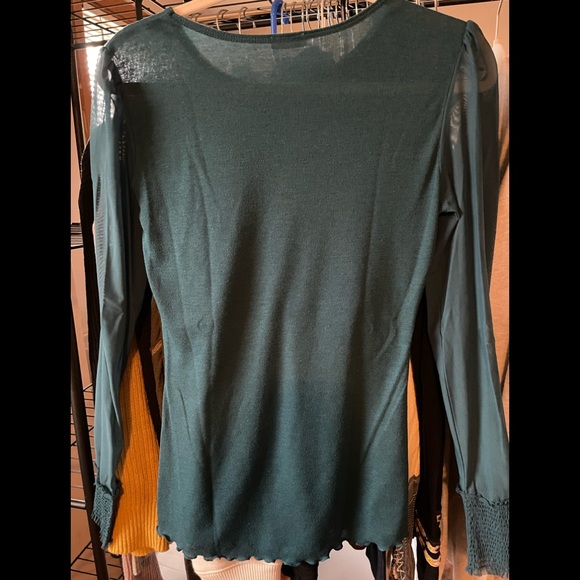 FREE PEOPLE teal Turn It Up illusion top - Picture 4 of 6